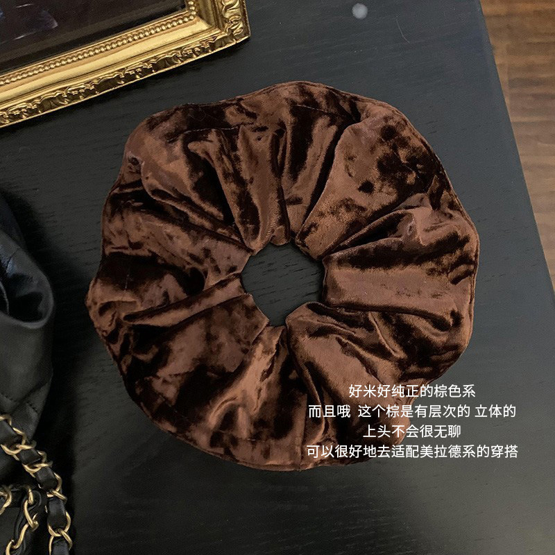 棕系万能穿搭公式~大肠圈大发圈高级感大肠发圈女扎头发发饰头绳|undefined
