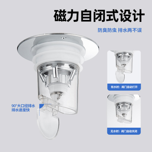 Wash basin drainer, anti-odor pop-up core, wash basin sink, stainless steel push-type pop-up core leak plug