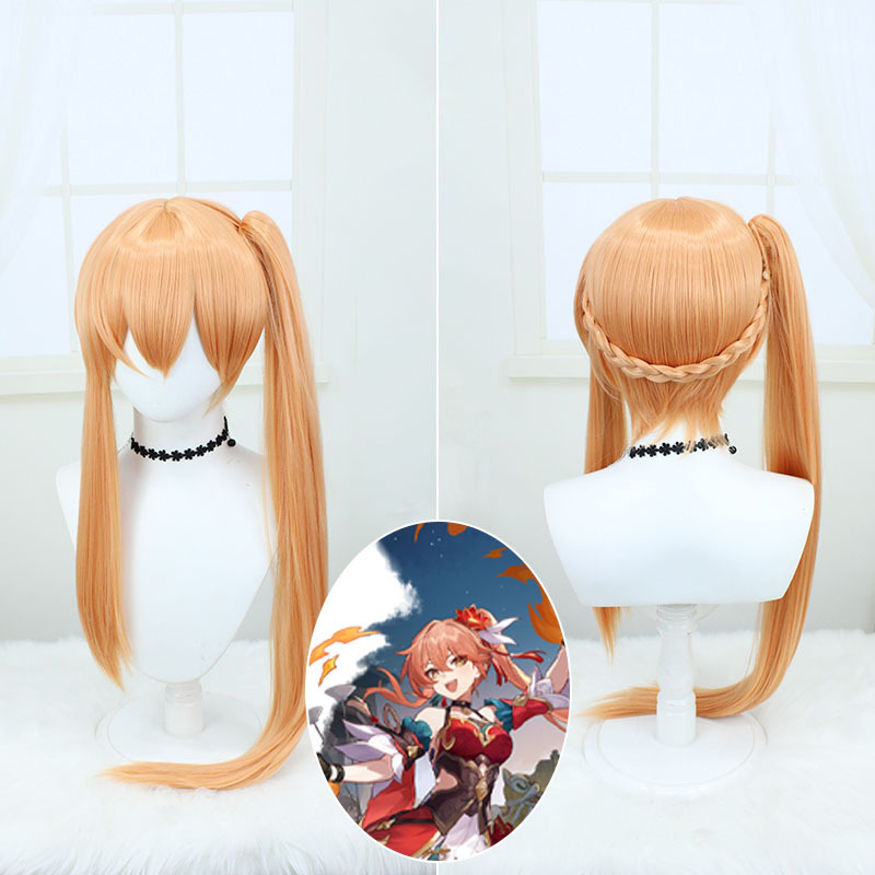 New Collapse Star Dome Railway Gu Naifen Cos Wig Luo Fuxianzhou Coral Orange Long Hair Skin Wholesale New Collapse Star Dome Railway Gu Naifen Cos Wig Luo Fuxianzhou Coral Orange Long Hair Skin Wholesale
