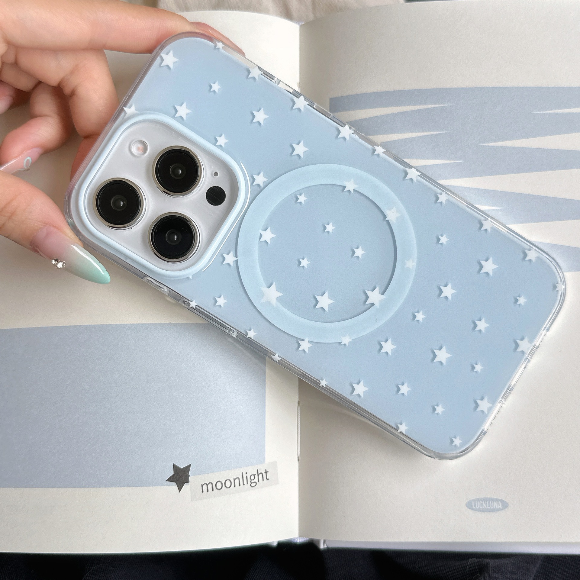 Soporte de gato KT fresco azul para Apple 15ProMax funda para teléfono móvil 16Pro Nuevo 14/13 Pareja 16