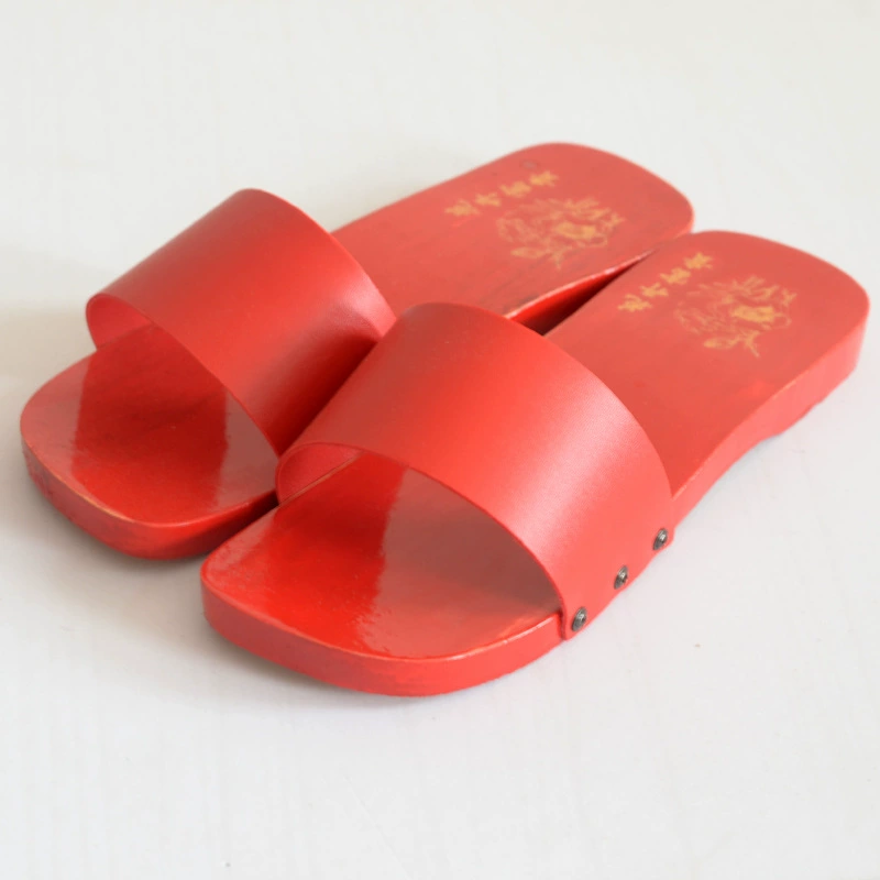 Из сада Традиционные Сабо Chaoshan красные деревянные тапочки