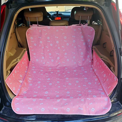 Cross-Border Car Trunk Pet Mat Trunk Mat - paw-print-pet-pad-600d-oxford-cloth-pink-145105
