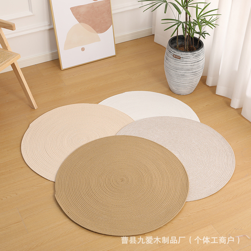 棉绳垫子简约床边地垫卧室地毯客厅沙发茶几垫大面积满铺家用草编