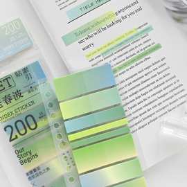 初品便携彩色引索贴纸学生用标签可撕莫兰迪荧光贴书签纸标记批发