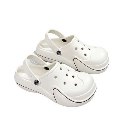 2024 Beach Crocs Women's Thick-soled Anti-Slip EVA Garden Shoes Men's Outerwear Heightening Slim Sandals Slippers Wholesale