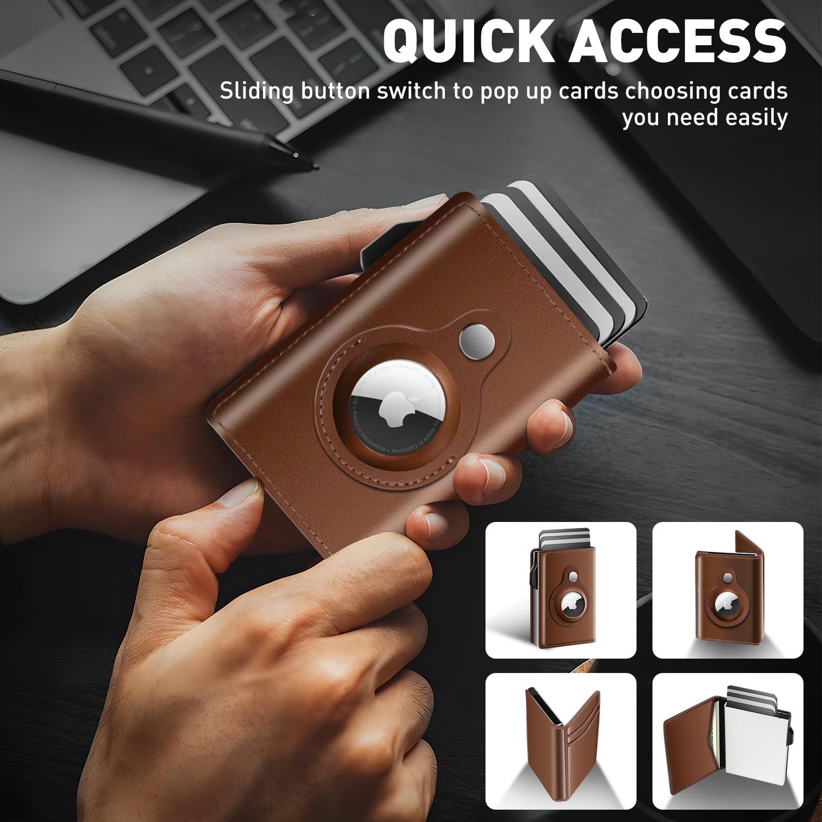 Transfronterizos para hombres cepillo antirrobo anti-magnetizado fibra de carbono RFID bolsa de tarjetas de aleación de aluminio bolsa de tarjetas bancarias bolsa de cambio Amazon