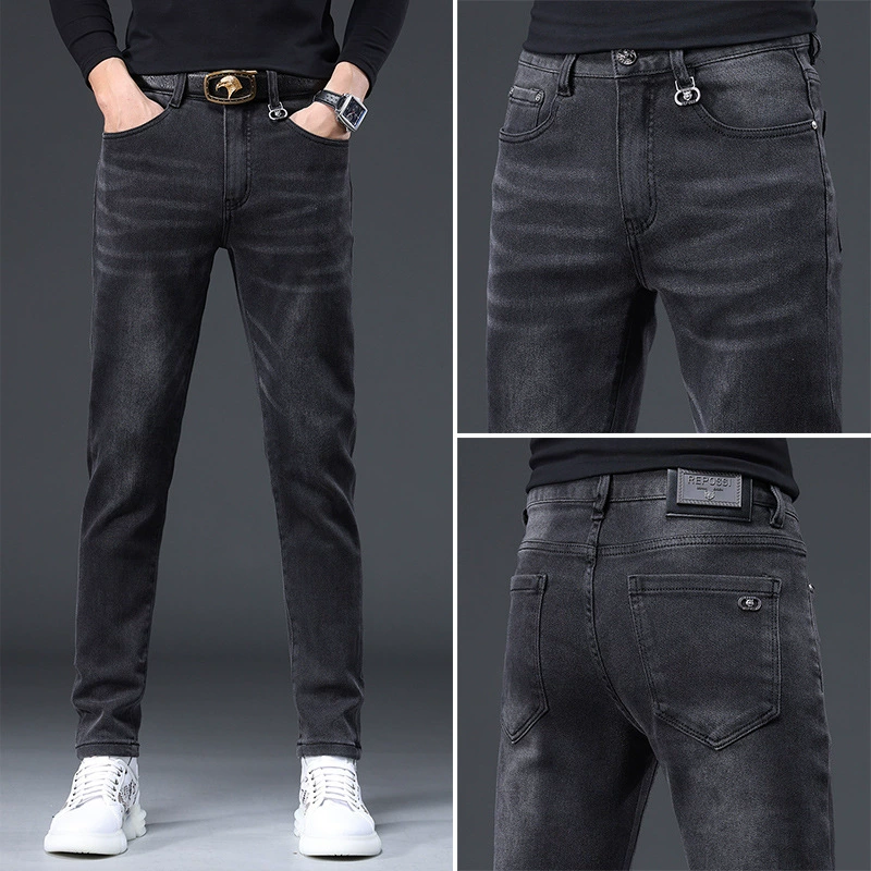 Осенние синие джинсы, casual брюки, Slim fit