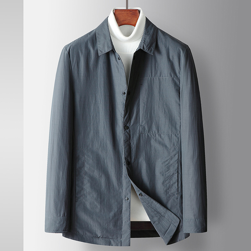 Men's Jacket 2025 Autumn and Winter Lapel Shirt Style 90 White Duck down Young and Middle-Aged Business Warm Coat Windproof and Warm