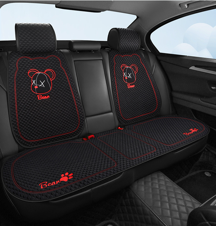 Car Summer Cool Cushion Seat Cushion Four Seasons Universal Breathable and Ventilated Cute Cartoon Car Interior Cushion Single Piece Seat Cover
