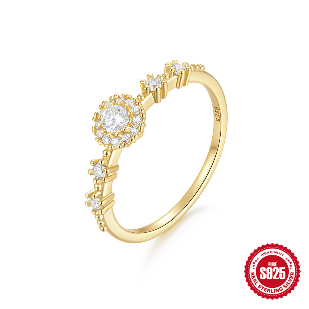 Anillo de lujo de diamante completo Anillo de cena de banquete avanzado Anillo de compromiso Anillo de diamante de boda Anillo de dedo índice