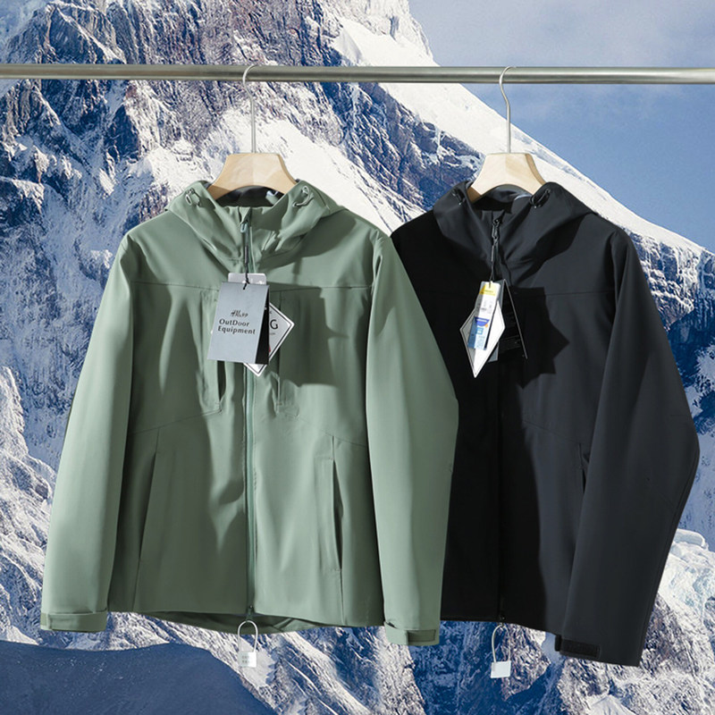 In addition to the non-standard quality in place] outdoor bird full pressure glue three-proof multi-zipper pocket outdoor soft shell jacket