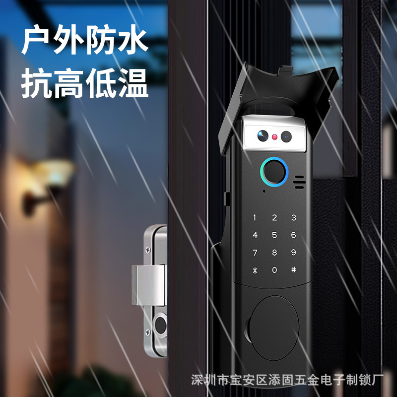 2025新型款式防水人脸指纹密码锁涂鸦APP远程可视对讲