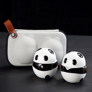 Creative Cute Panda Travel Tea Set Quick Cup One Pot Two Cups Portable Bag Company Practical Gift Logo
