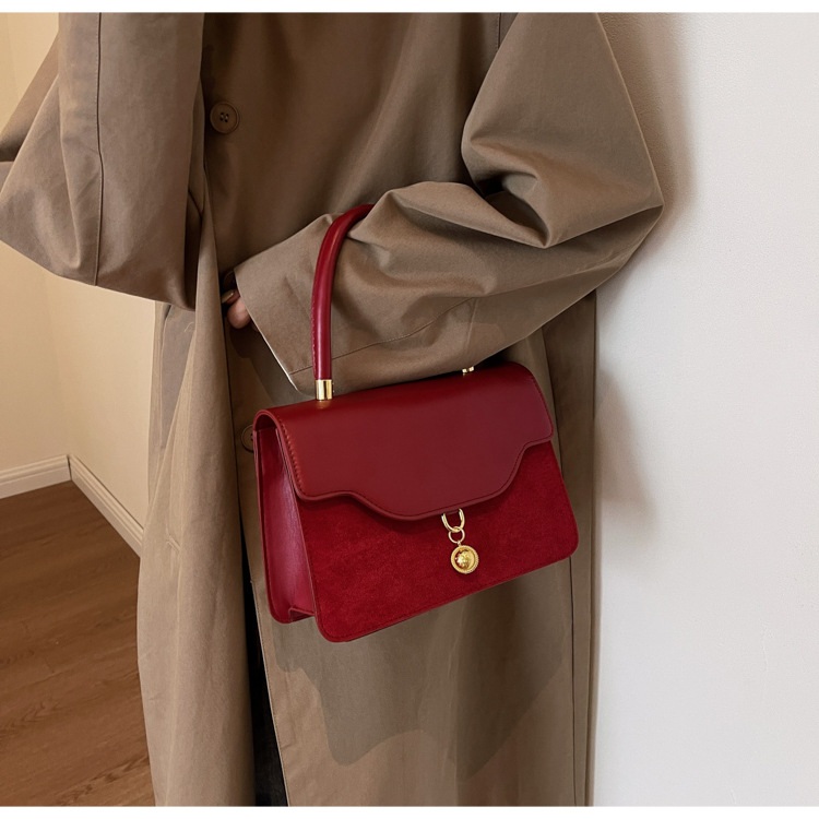 Borsa a tracolla in velluto rosso retro piccola borsa a mano sposa_voghion.com