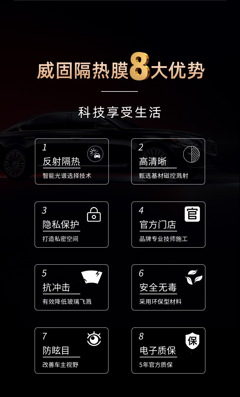 V-Kool Vk70+ Flowing Light Car Film Full Car Film Glass Film Car Solar Film Window Sun Protection and Heat Insulation Film