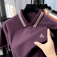ポロシャツメンズ新スタイル綿 100% シルケット長繊維綿ピケ半袖 Tシャツ夏ビジネスカジュアルラペル