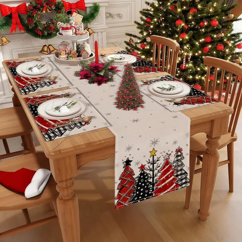 Nuevo conjunto de toallas de mesa transfronterizas de Navidad decoración de mesa Bandera de mesa Bandera de mesa Amazon 2026