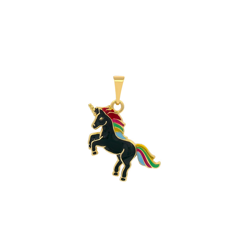 Xuping joyería esmalte de aleación europea y americana colgante de unicornio de dibujos animados lindos colgante de animales coloridos