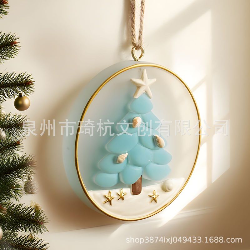 热销新品创意挂件圣诞节圣诞树圣诞屋饰品配件吊坠树脂工艺品装饰|undefined