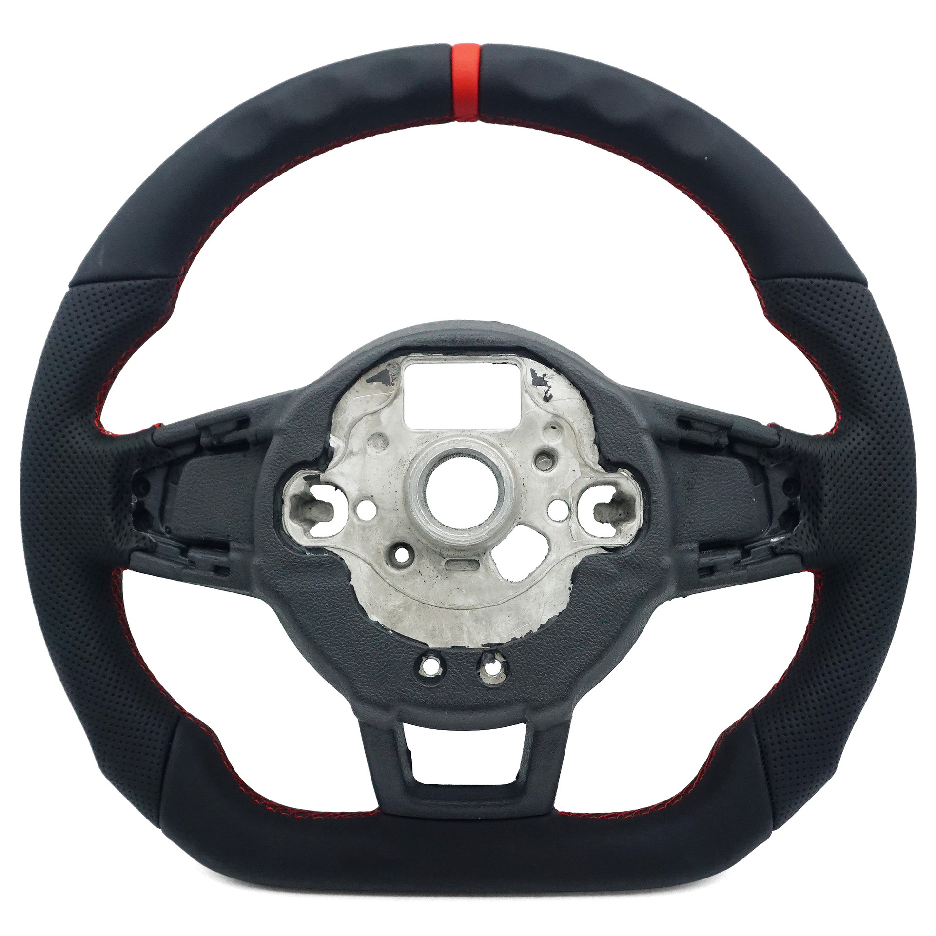 Suitable for Golf 7 7.5 GTI RLINE semi-perforated red stitching steering wheel with red return mark