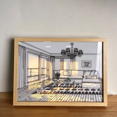 ins light picture frame sunshine painting night light painting internet celebrity bedside bedroom lamp dream lighting photo frame wholesale