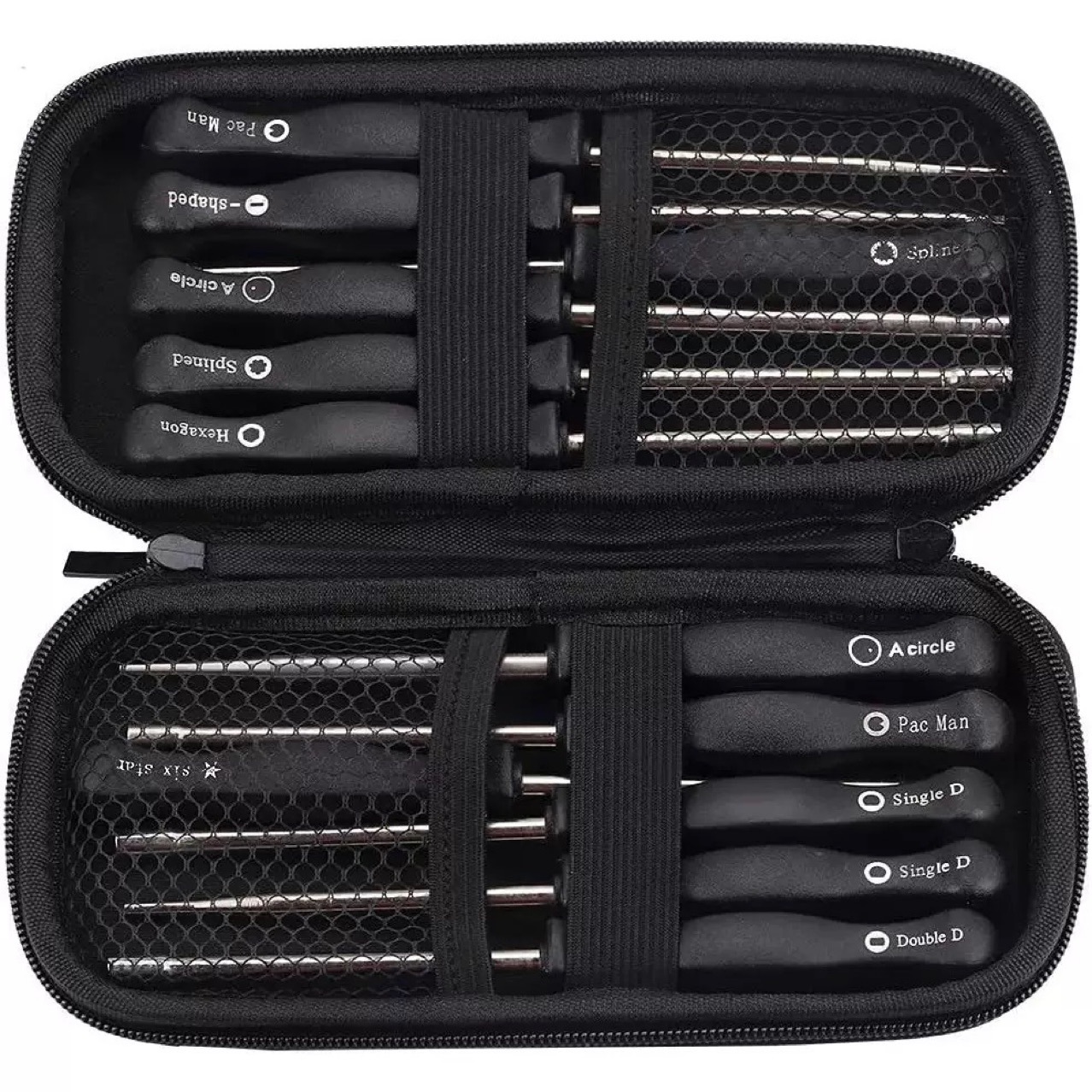 化油器专用螺丝刀套装 10pcs 十支装 六角、一字等 带毛刷 皮盒装