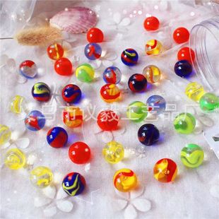 16mm colorful glass ball 1.6cm oil painting marbles children's toy marbles transparent round flower gardening flower pot decoration