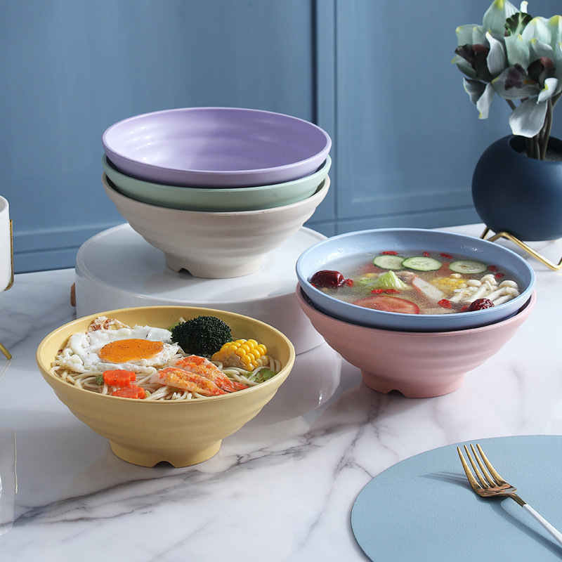 小麦わら日本式ラーメン碗家庭用大型スープ碗レストラン商用笠ご飯碗ナット粉プラスチック碗|undefined