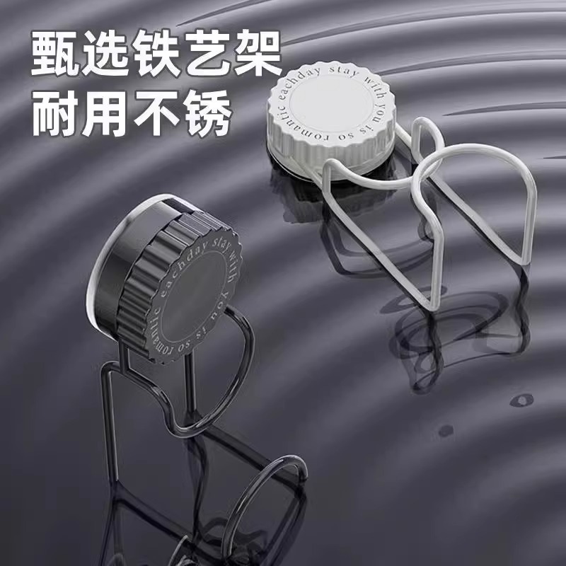 轻奢按压吸盘脸盆架新挂钩浴室盆子收纳架置物架厕所免打孔家用挂|undefined