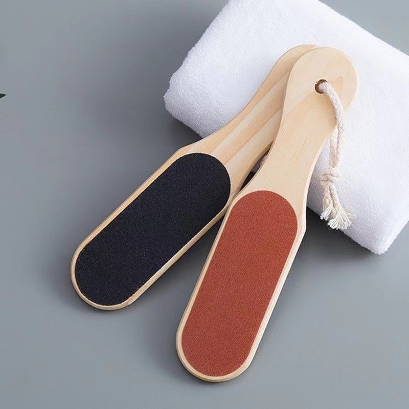 Manufacturer double-sided wooden handle foot board file to remove dead skin calluses wooden foot washboard foot washboard pedicure grinder pedicure tool