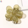 Transparent jelly hairpin-flowers olive green