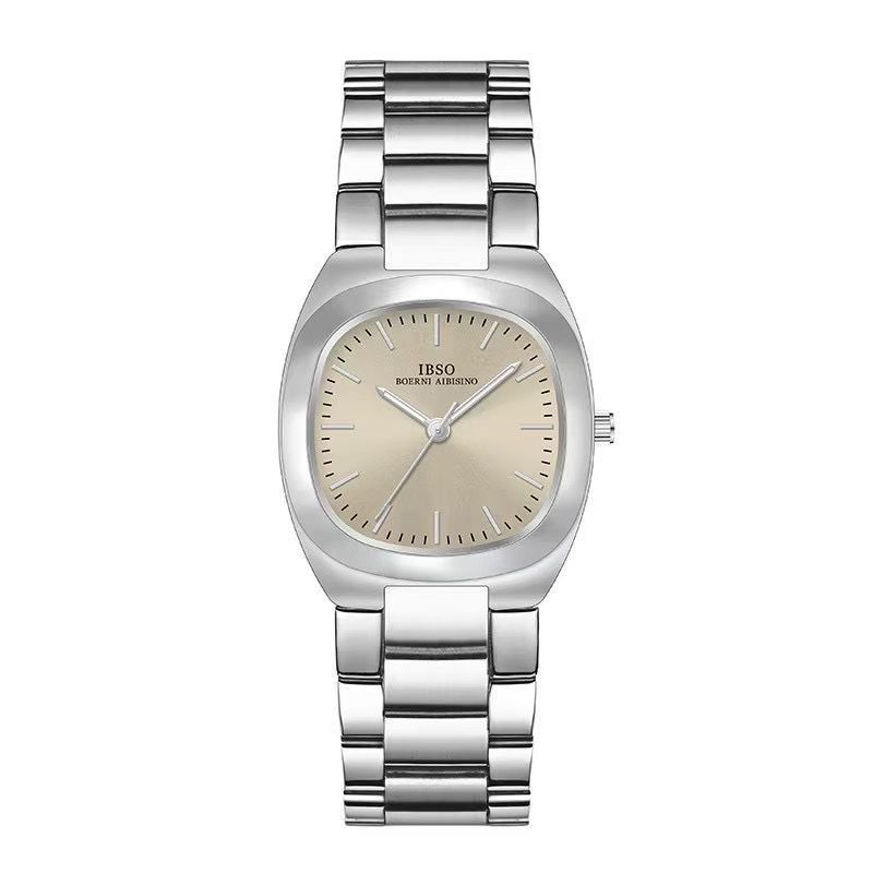 Ibso Square Women’s Watch Steel Strap Silver Elegant Summer Style_voghion.com