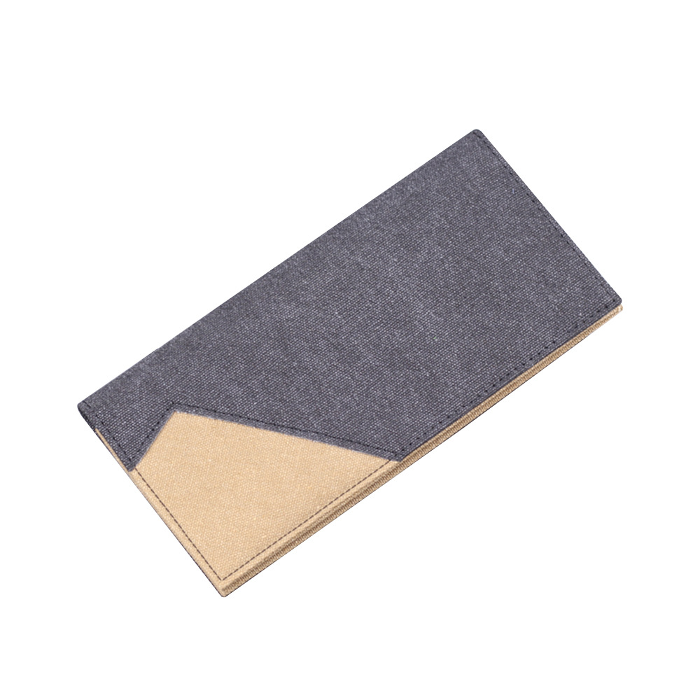 Canvas cartera larga para hombres, cartera delgada para hombres, cartera de cuero para hombres, 12 tarjetas de tela, bolso de traje delgado