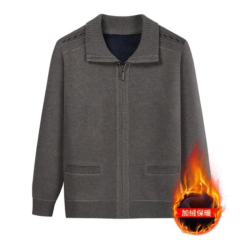 Источник фабрики, папа носят бархатный утолщенный трикотаж, верхняя одежда для пожилых людей, дедушек, трикотаж, вязаный мужской кардиган среднего и пожилого возраста