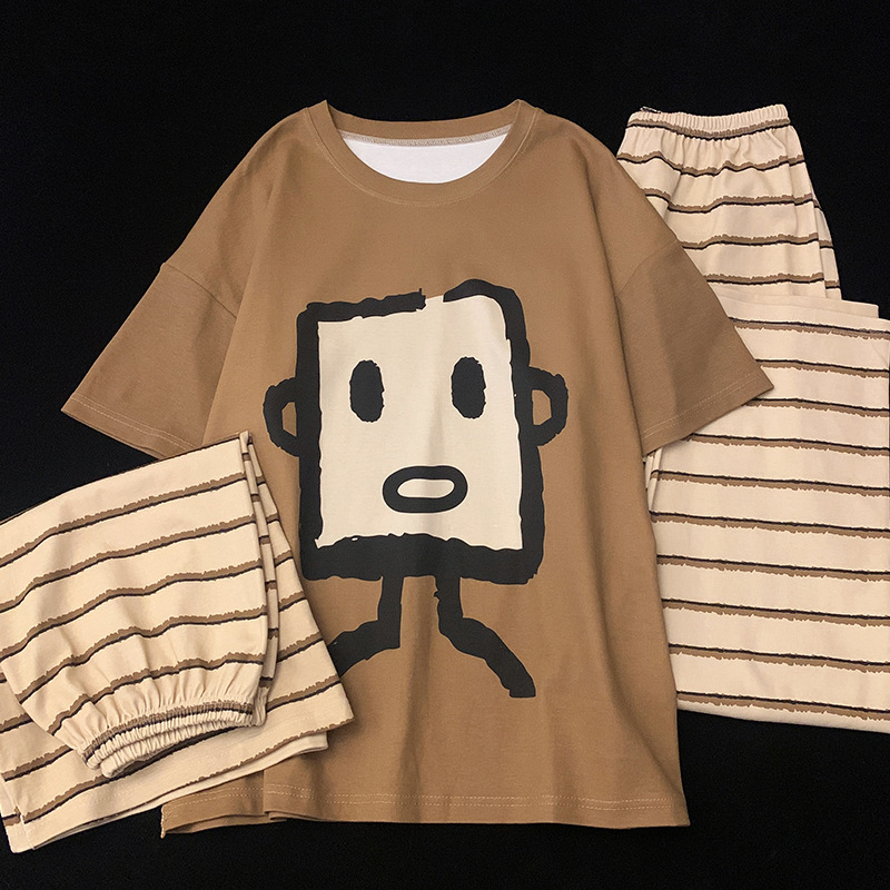 평직 라운드넥 머신인형 [반팔+반바지+바지]