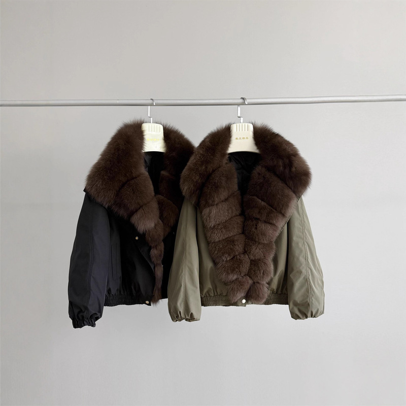 Retro California Mink-Like Fox Fur Goose down Parka down Jacket Fur Coat for Young Women, Warm B134