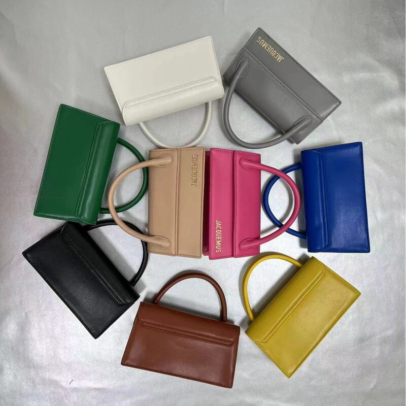 Jacquems New Clap Plain Small Square Bag Handbag Crossbody Bag Explosive High Solid Color Ins High Color Value