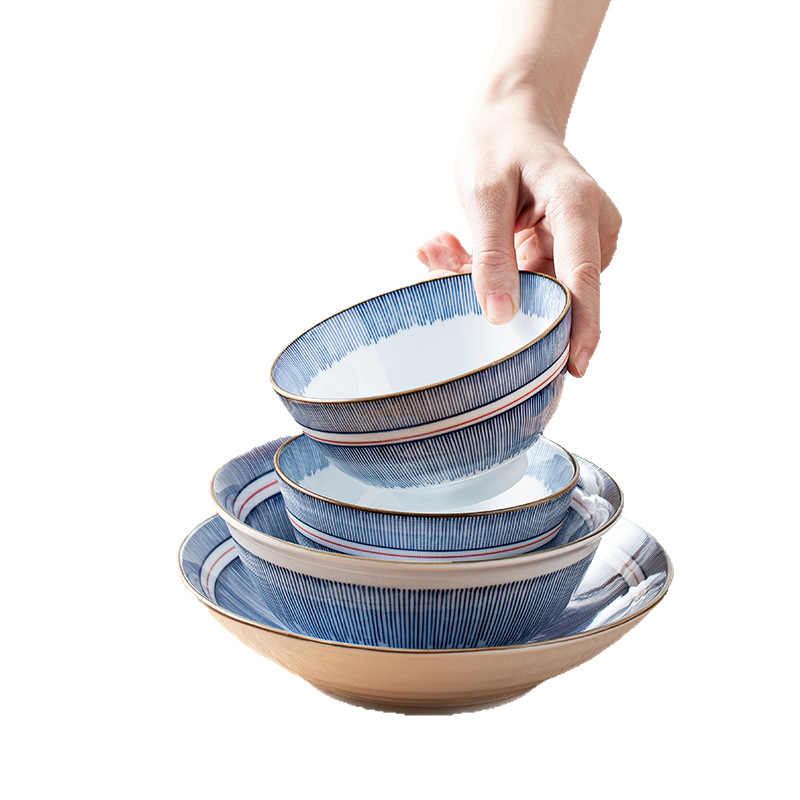 Juego de platos y cuencos de cerámica sencillos, platos para el hogar, cuencos, vajilla, regalos para inauguración de casa, regalos navideños, color bajo esmalte, nuevo estilo chino