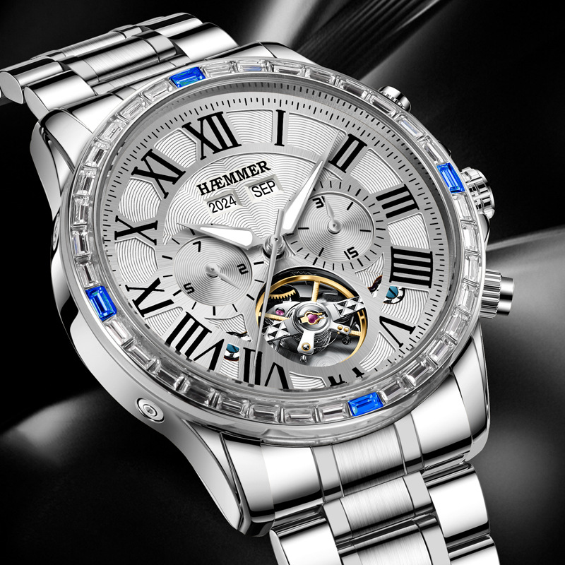 Foreign Trade Specializes in Heimer's New Men's Multi-Functional Fully Automatic Mechanical Watch with Diamonds for Men 5063