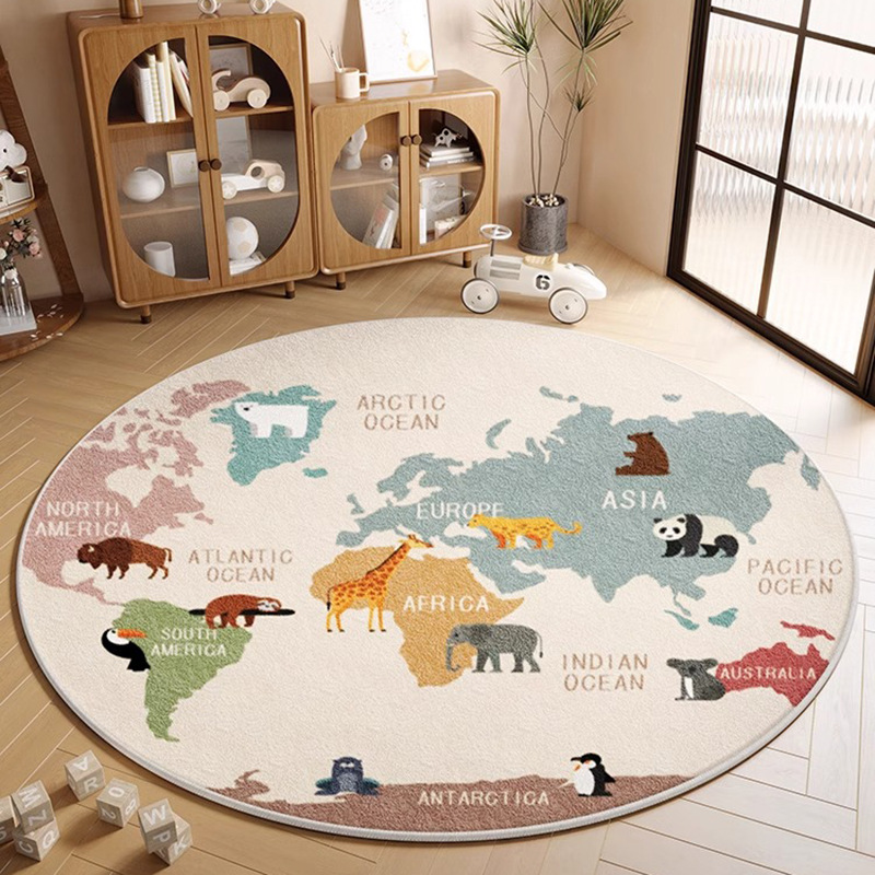 S Imitation Cashmere-Travel Around the World Beige Round