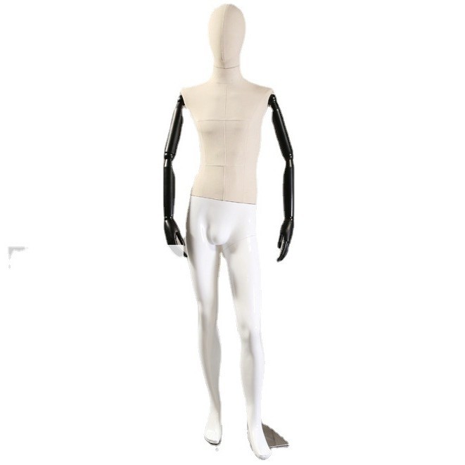 Modelo apoyos de todo el cuerpo de los hombres tienda de ropa escaparate maniquí modelo de soporte blanco pintura blanca móvil soporte de la mano