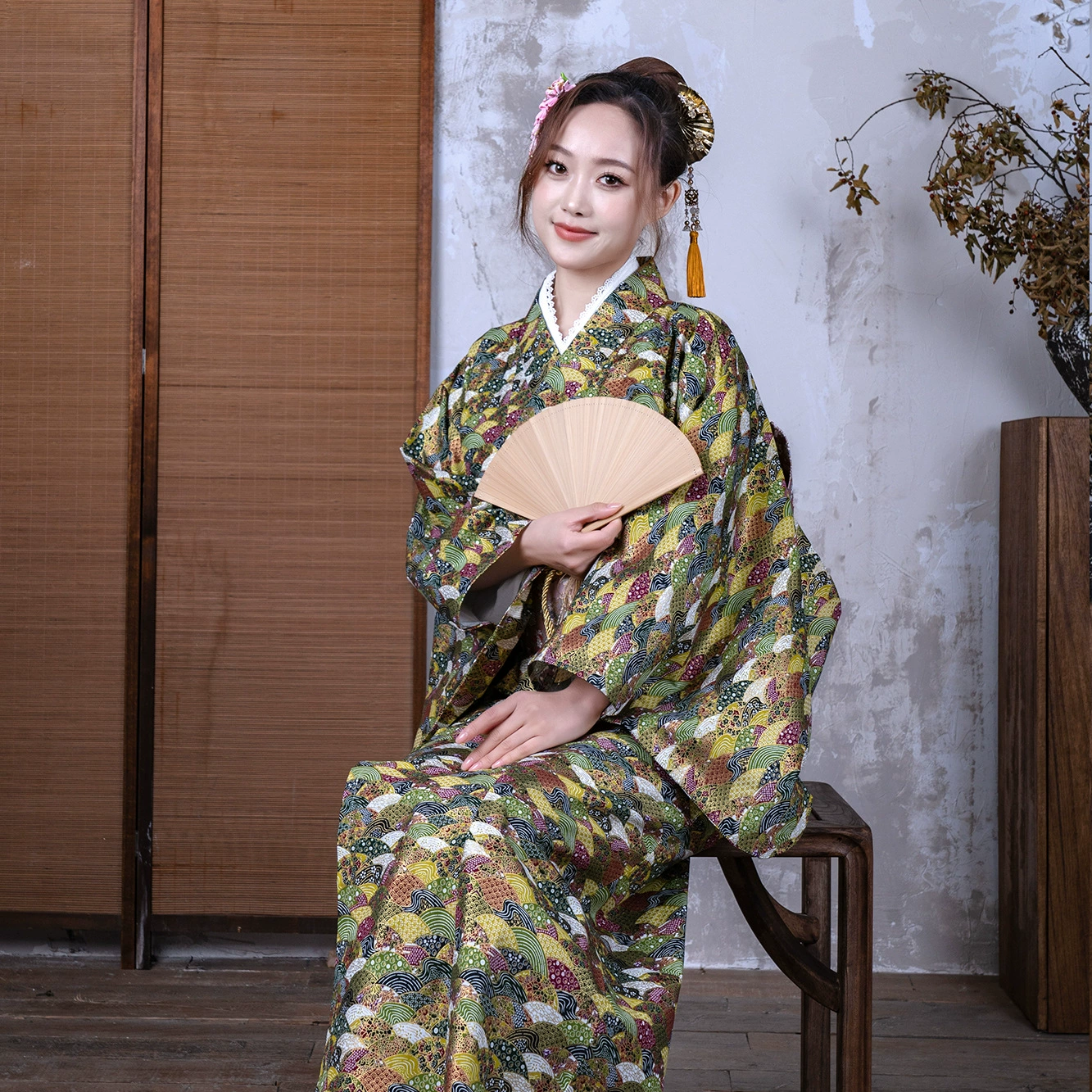 Ханада зеленый самокимоно японский сценарий убивает японский магазин кимоно