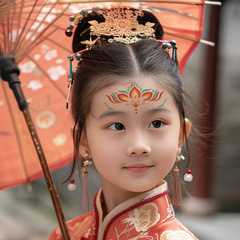 眉心貼夏日紋身貼防水女持久額頭貼六一節日表演花鈿兒童臉部妝容