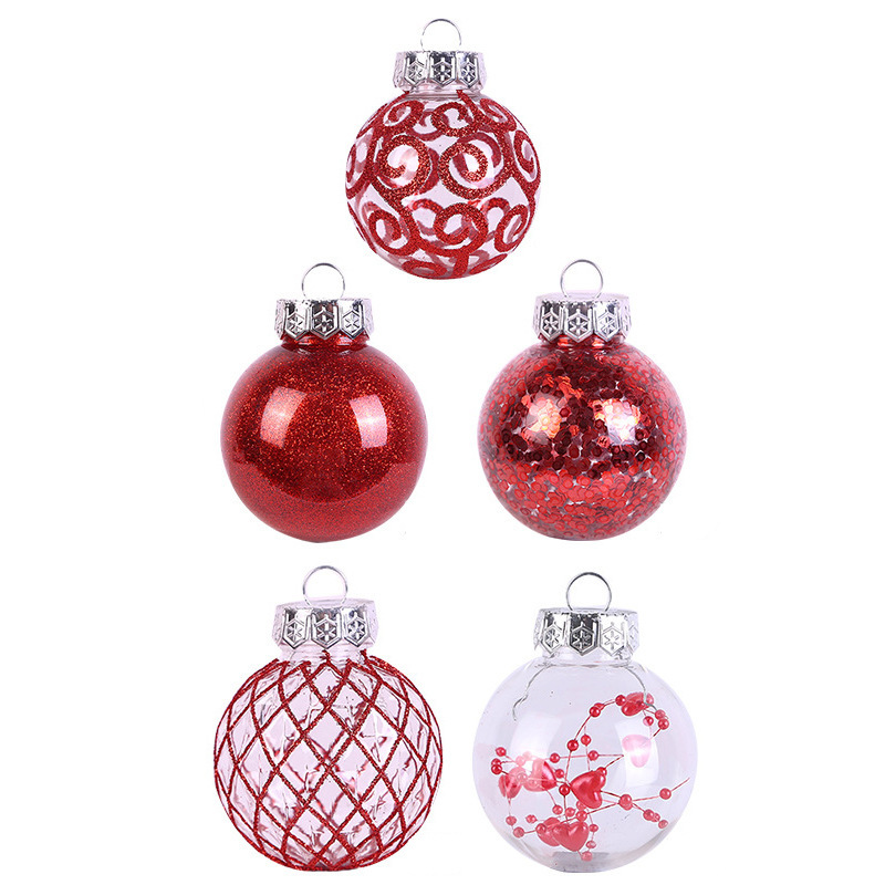 国境を越えた新しいクリスマスボール6cmクリスマスツリー装飾メッキプラスチックボール異形彩色クリスマスボールセットストラップ|undefined