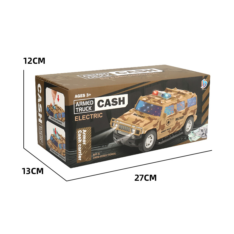 Cross-border Electric Universal efectivo camión alcancía automático rollo de dinero moneda camuflaje Humvee off-road vehículo alcancía al por mayor