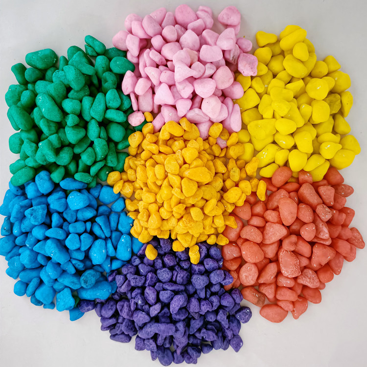 供应装饰五彩石水草砂水族鱼缸造景园艺多肉盆栽铺面染色彩石子