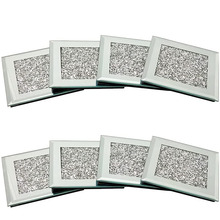 碎钻镜面玻璃杯垫现货水钻镜面四方形圆形杯垫红酒咖啡装饰垫现货