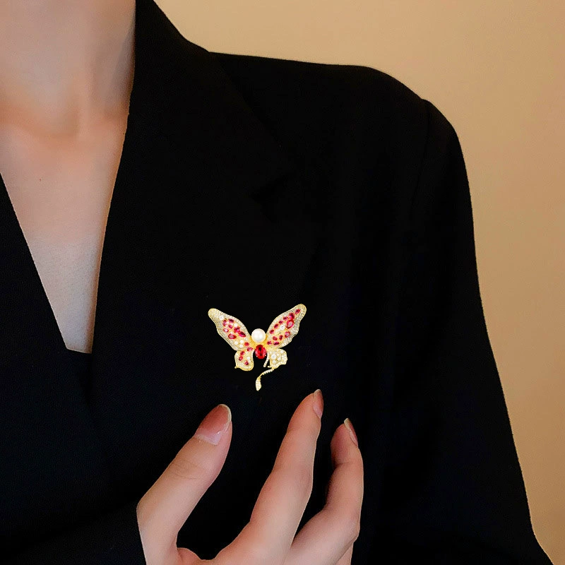 High-end brooch with zircon lapel pin, universal pin, accessory