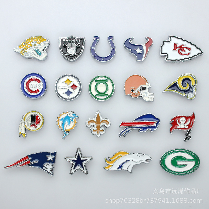 8mm Drop Oil Wear with Sports Team Rugby Accessories Suitable for DIY Wrist Band Bracelet Alloy Beaded Jewelry