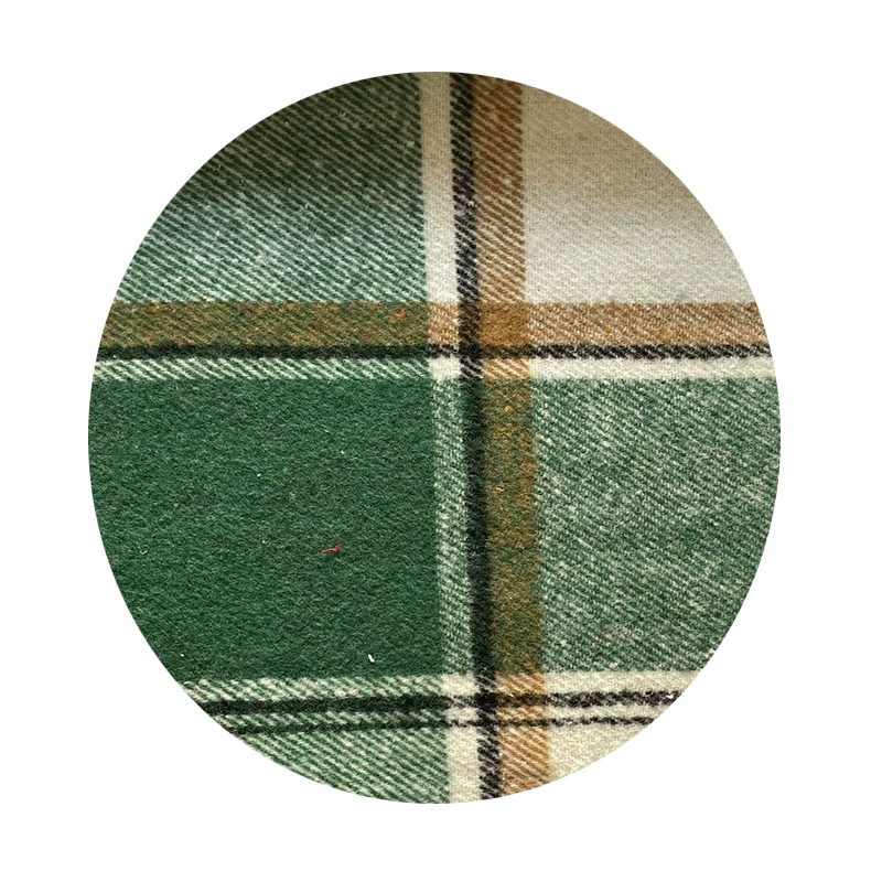 Mao woolen hair color weaving grid cloth polyester cotton double-sided woolen shirt cloth material 270-450G factory undertake orders